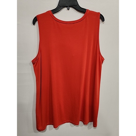 Eileen Fisher NWT Crew Neck Long Shell Top Womens XL Orange, Sleeveless Jersey - Picture 8 of 8